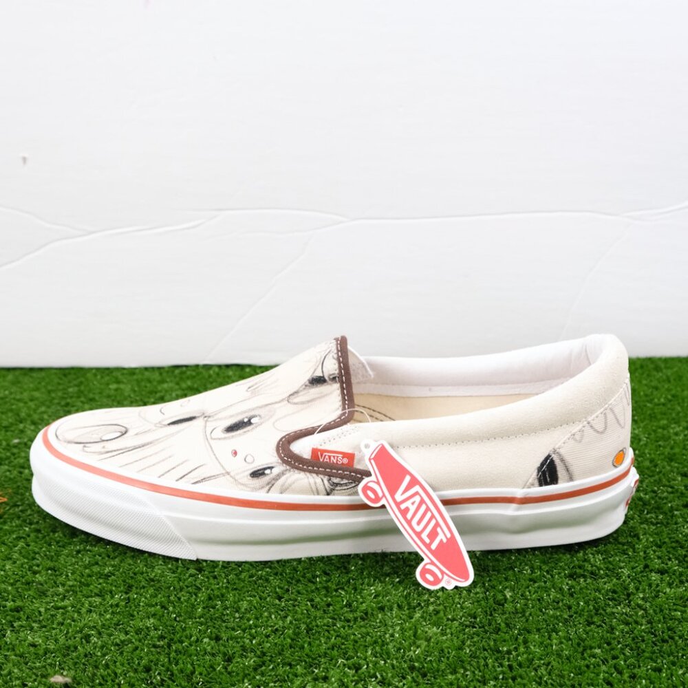 JAVIER CALLEJA x VANS VAULT OG Classic Slip-On LX Men's Sneakers Beige US 12 NEW - Picture 2 of 7